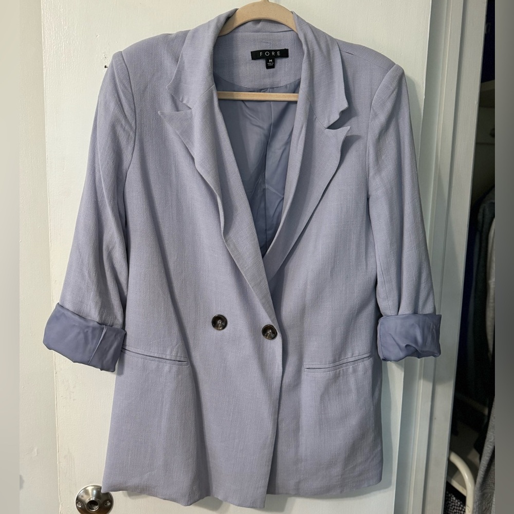 Oversized light blue blazer